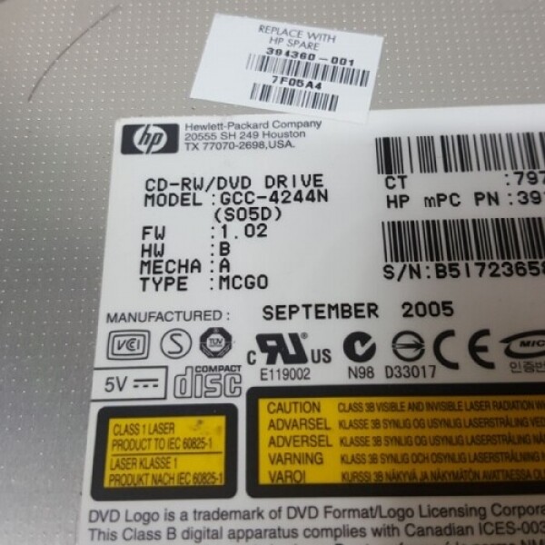 액정도매(LCD도매),DVD멀티 HP V2000 394360-001 IDE GCC-4244N 373525-001 중고