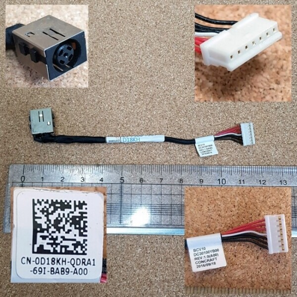 액정도매(LCD도매),전원짹 DCIN Dell Inspiron 15 7566 7567 DC-In Power Connector Cable Harness D18KH