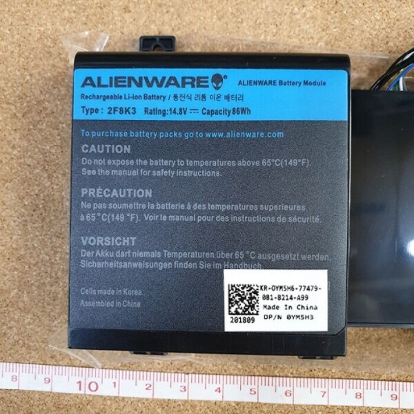 액정도매(LCD도매),배터리 델 02F8K3 Alienware 17 18 17x 18x 0G33TT 0KJ2PX 86Wh 14.8V 신품