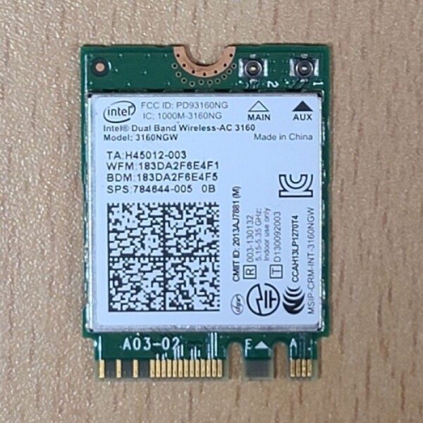 액정도매(LCD도매),무선랜 dell  Intel AC 3160 3160NGW 802.11ac/a/b/g/n BT4.0 NGFF Dual Band Wireless