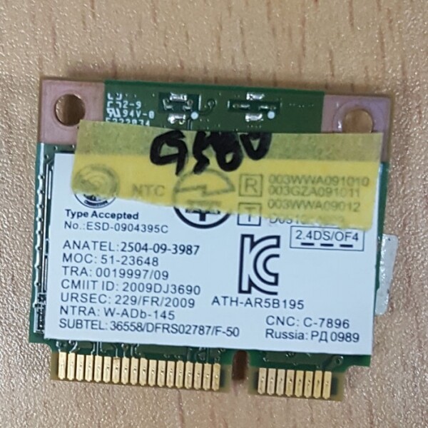 액정도매(LCD도매),무선랜 레노보 G580 11S20002524 ATH-AR5B195 WiFi 802.11 bgn half PCI Card중고