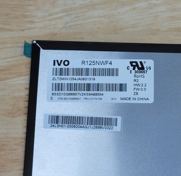 액정도매(LCD도매),R125NWF4 R2 40P B125HAK01.0  LENOVO X280 Touch SCREEN