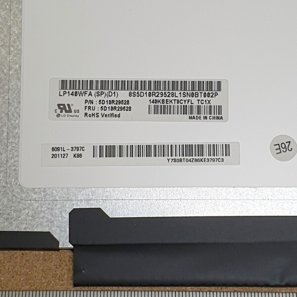 액정도매(LCD도매),(무광) MB140CS01  LP140WFA(SP)(D1) 30P NEW A+ 민짜 250CD NV140FHM-N48 N140HCA-EAC